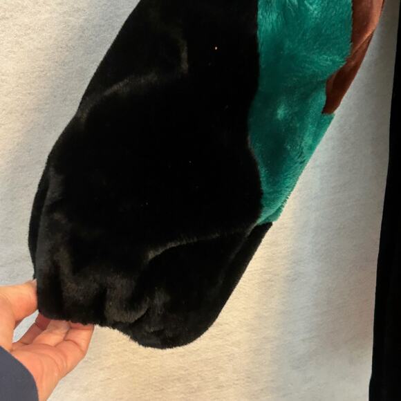 Vintage Retro Outerlayers Faux Fur Colorblock Coat Women's Size 9-10 - Picture 4 of 11